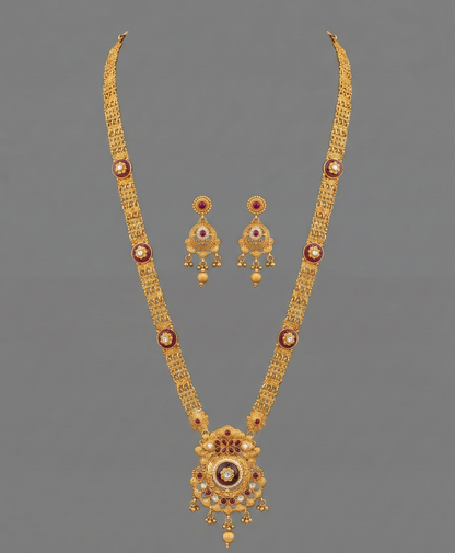 Maroon Rishita Rajwadi Necklace Set