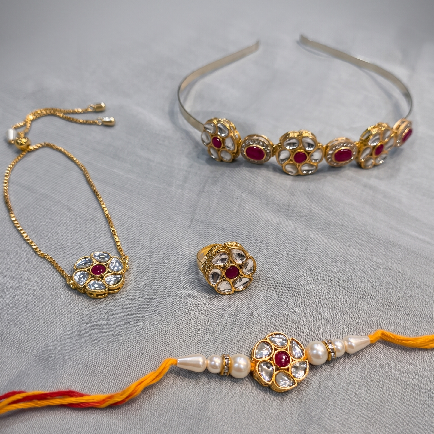 Pink Eshani Rakhi Combo