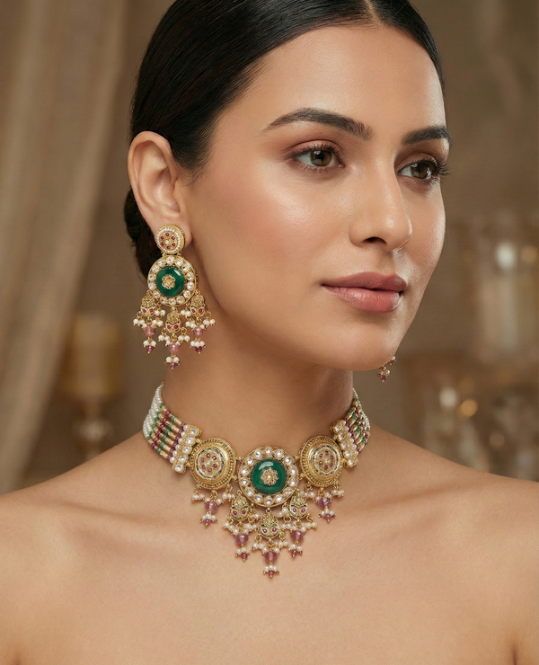 Emerald Devanshi Rajwadi Heritage Set