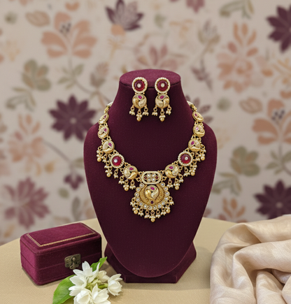 Maroon Daivi Heritage Rajwadi Set