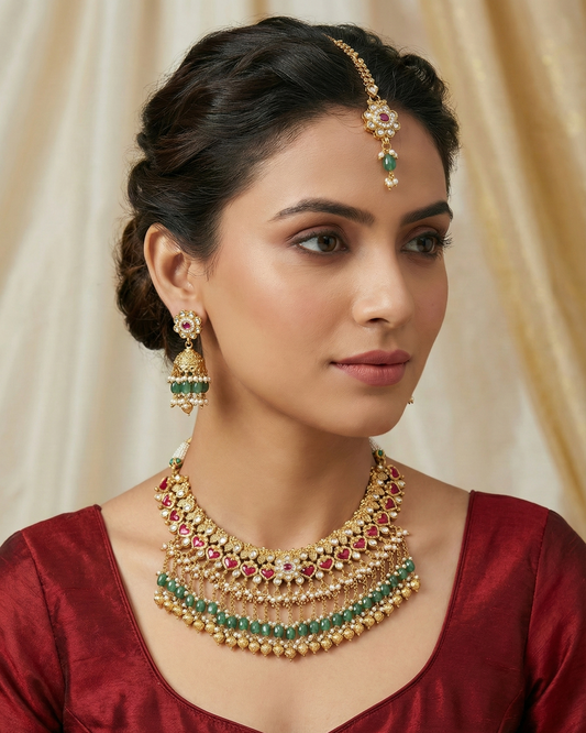 Multicolor Prisha Heritage Necklace Set