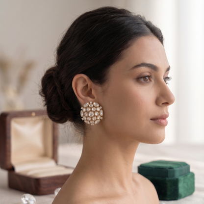 Ivory Saanchi Moissanite Studs