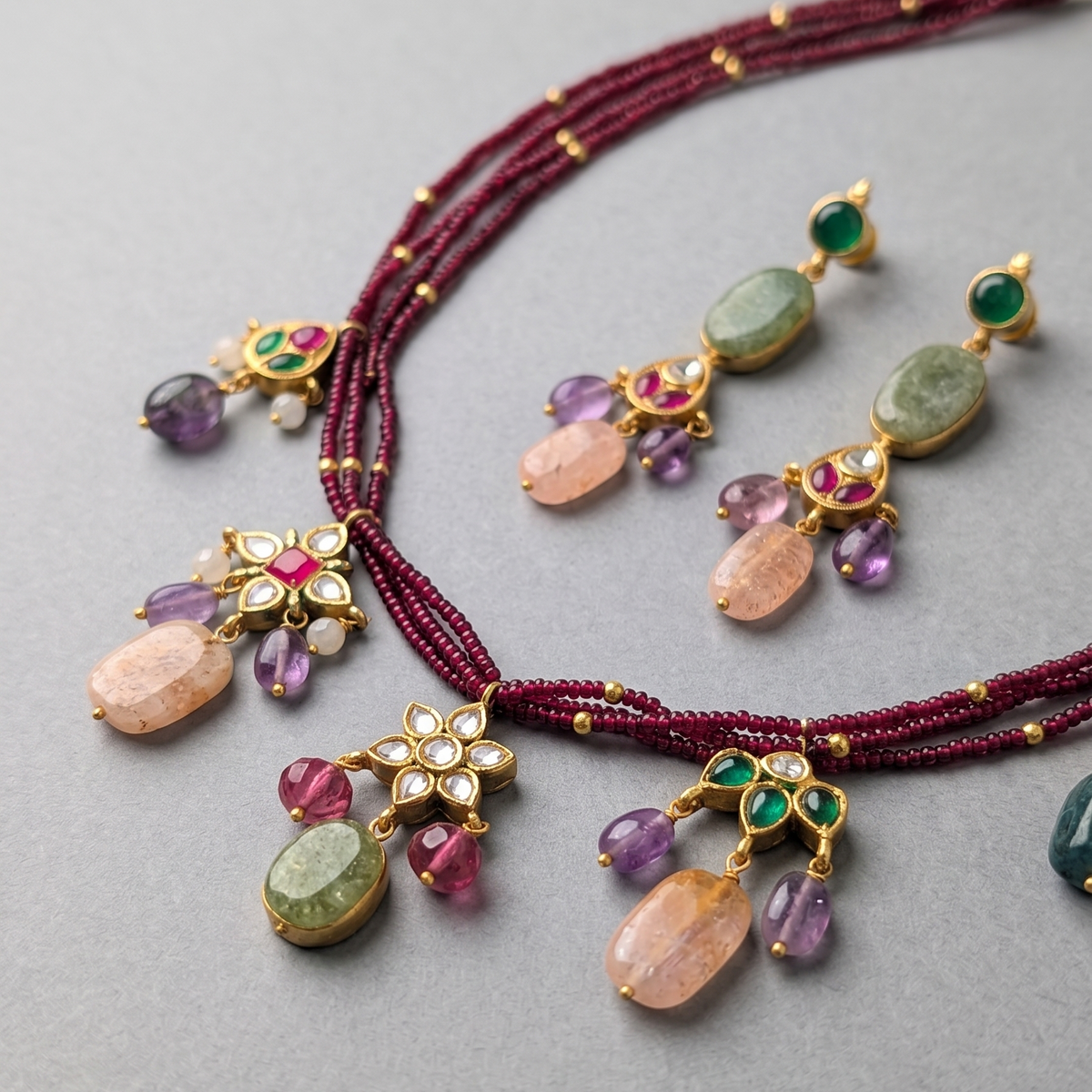 Multicolor Nandita Pachi Kundan Set
