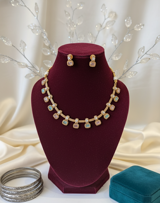 Multicolor Aarya Rajwadi Antique Necklace Set