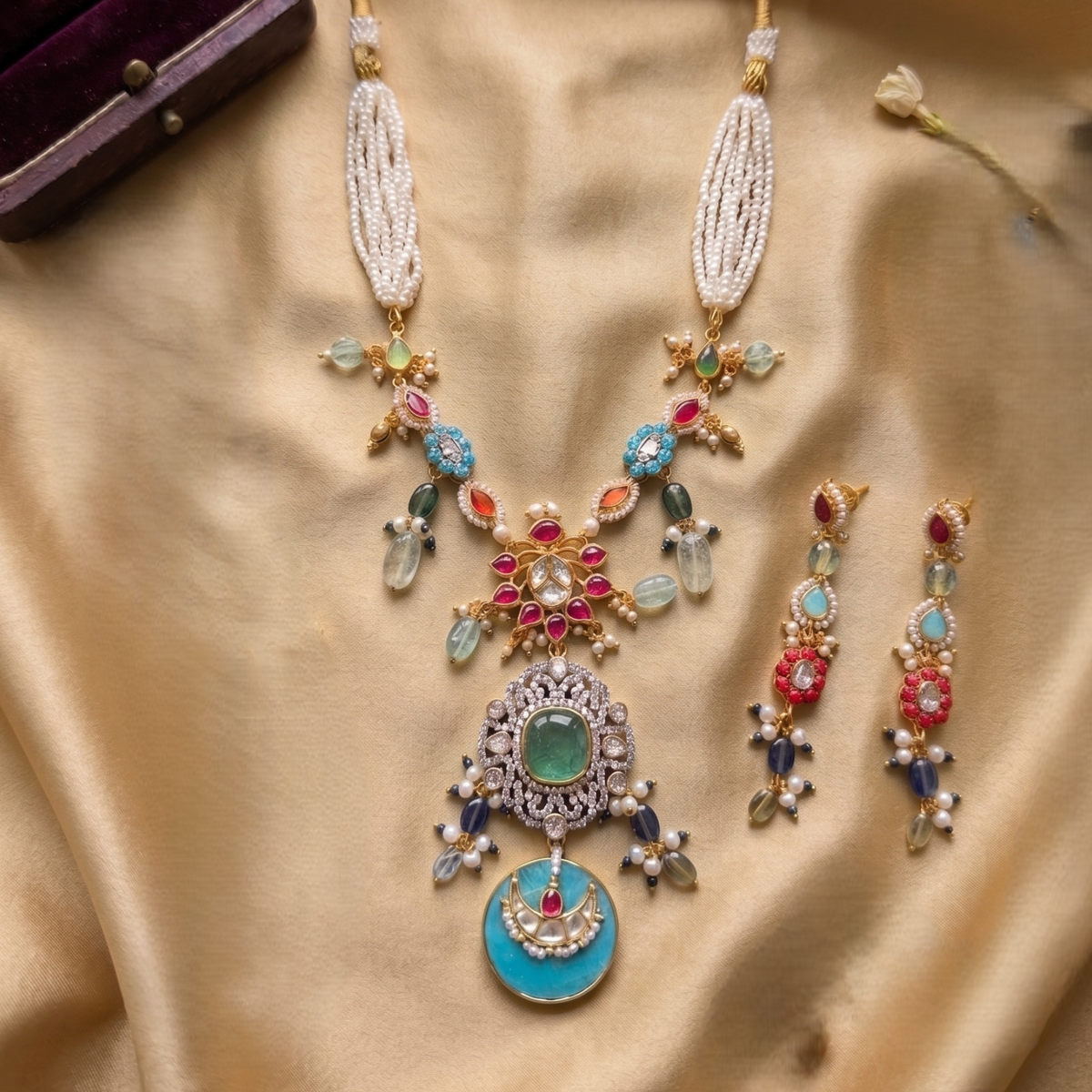 Multicolor Chandrika Pachi Kundan Set