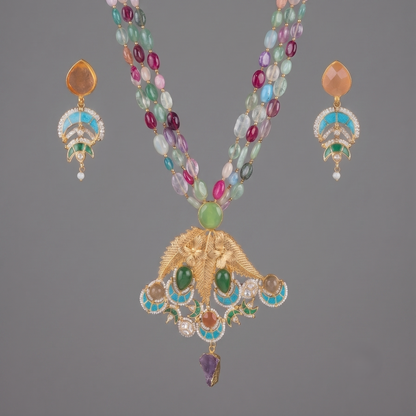 Multicolor Iravati Pachi Kundan Set