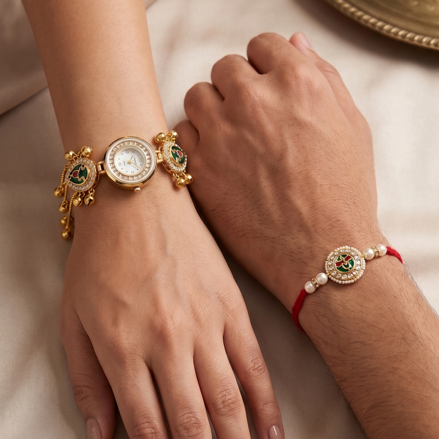 Emerald Meher Bhai Bhabhi Watch Rakhi Combo