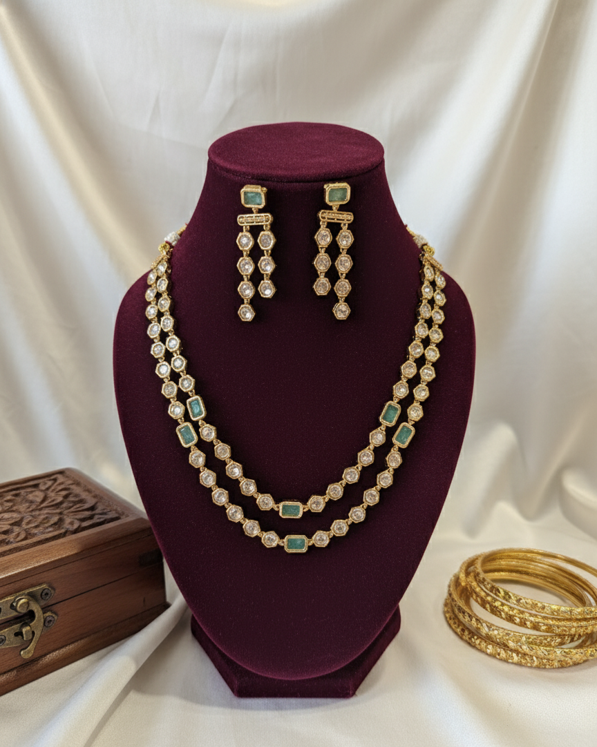 Gold Sitara Moissanite Polki Set