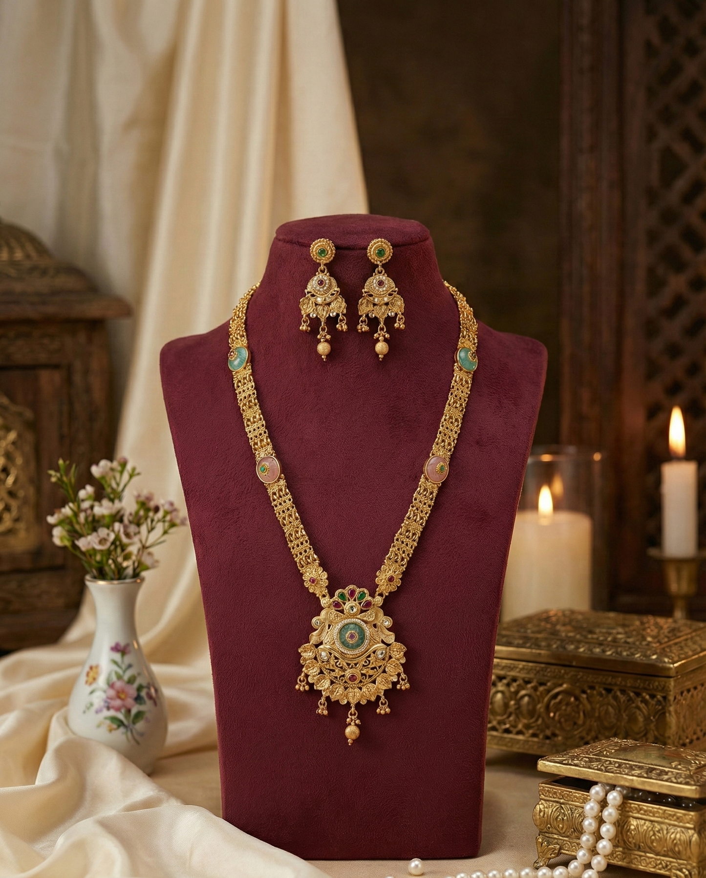 Multicolor Rishita Rajwadi Necklace Set
