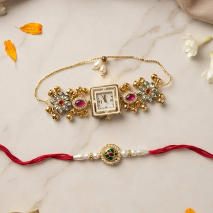 Multicolor Zarina Bhai Bhabhi Watch Rakhi Combo