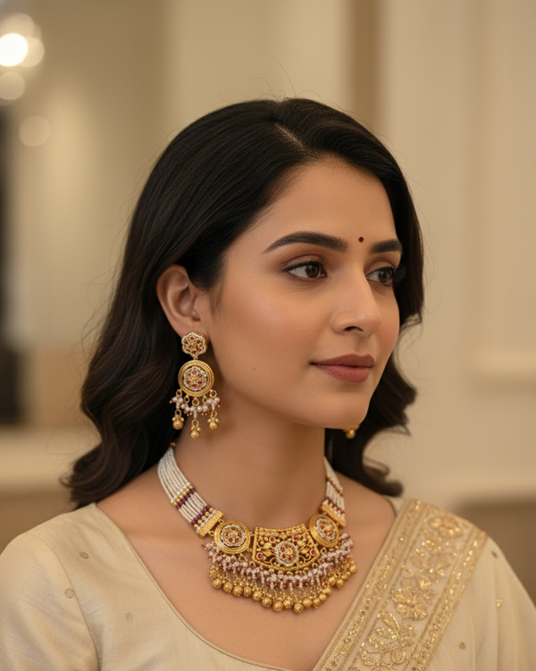 Gold Amira Rajwadi Heritage Set