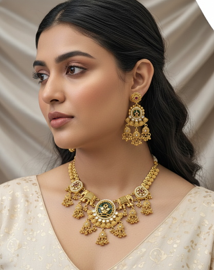 Multicolor Nabhita Necklace Set
