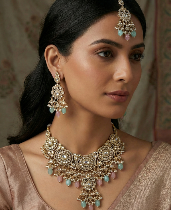 Multicolor Aadhira Victorian Necklace Set