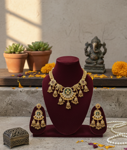 Multicolor Nabhita Necklace Set