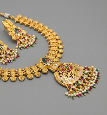 Multicolor Anaira Rajwadi Necklace Set