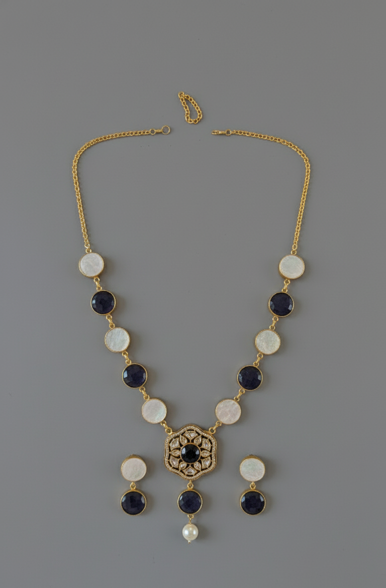 Purple Ivory Amira Victorian Necklace Set