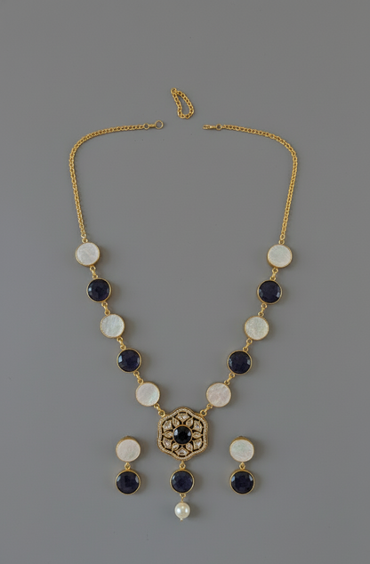 Purple Ivory Amira Victorian Necklace Set