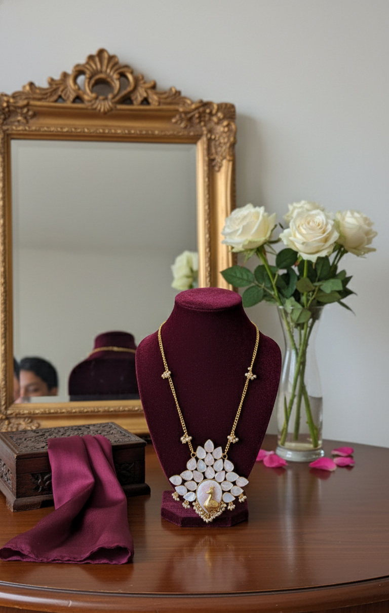 Ivory Meira Kundan Rajwadi Necklace Set