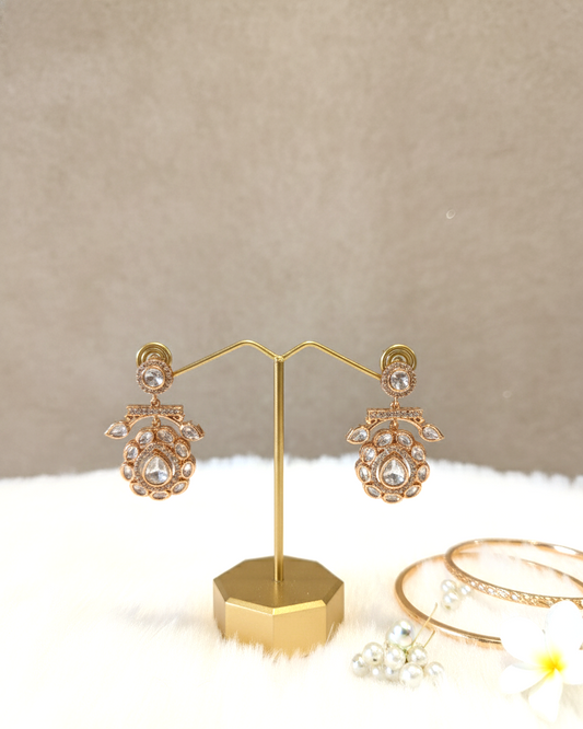 Ivory Dhvani Moissanite Polki Danglers