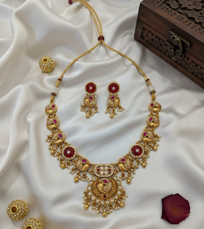 Maroon Daivi Heritage Rajwadi Set