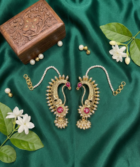 Pink Raiya Earcuff Jhumka