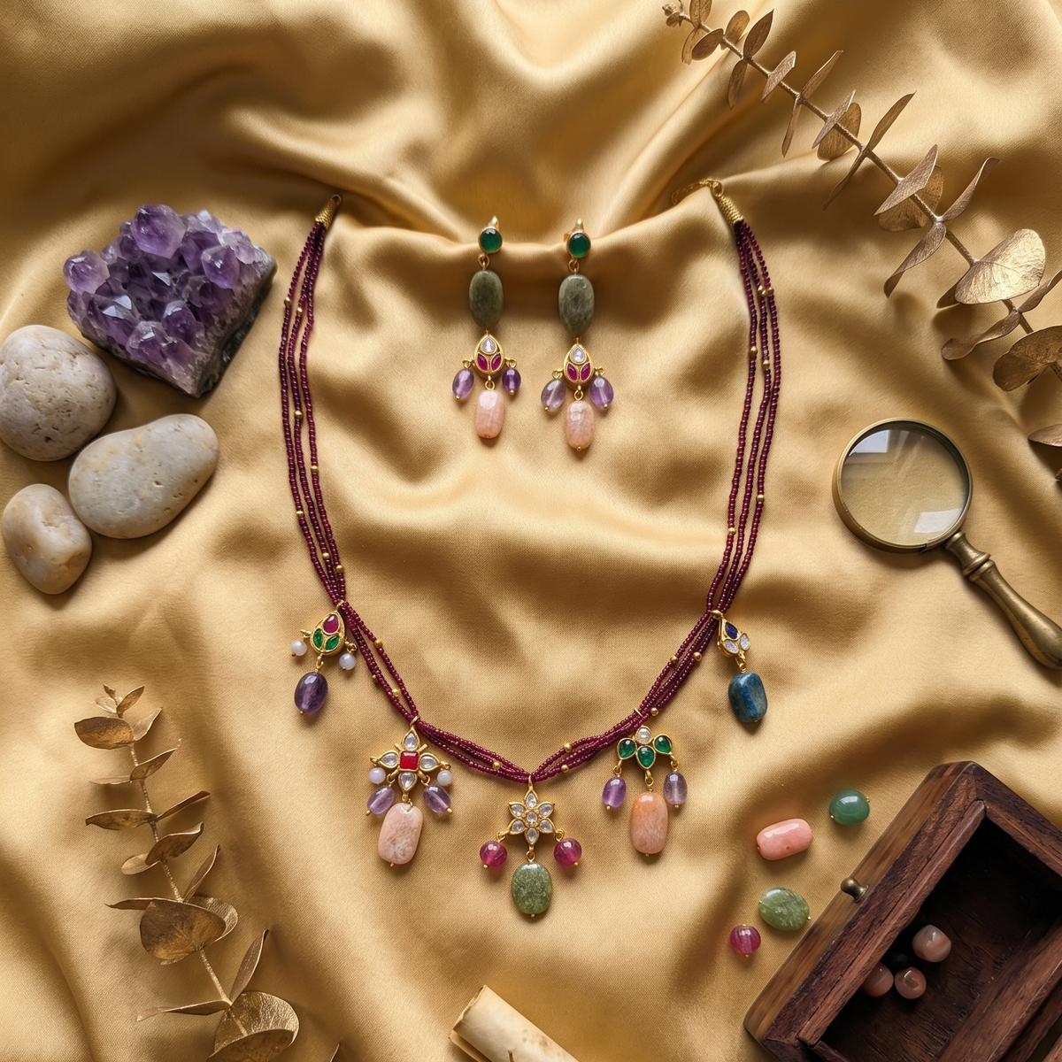 Multicolor Nandita Pachi Kundan Set
