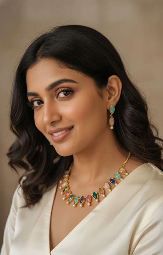 Multicolor Elina Kundan Heritage Necklace Set