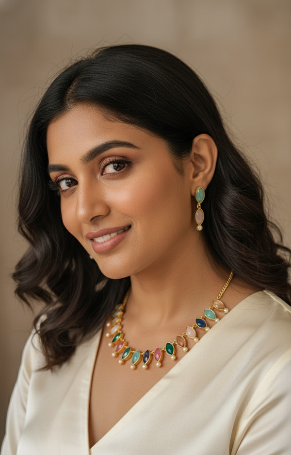 Multicolor Elina Kundan Heritage Necklace Set