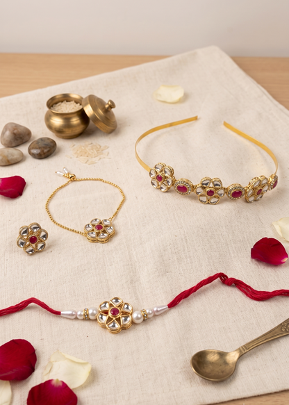 Pink Vritika Rakhi Combo