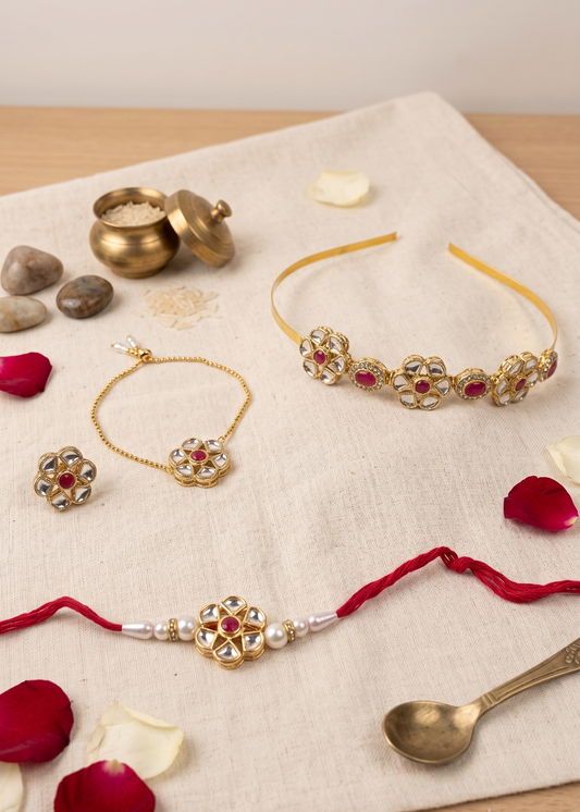 Pink Vritika Rakhi Combo