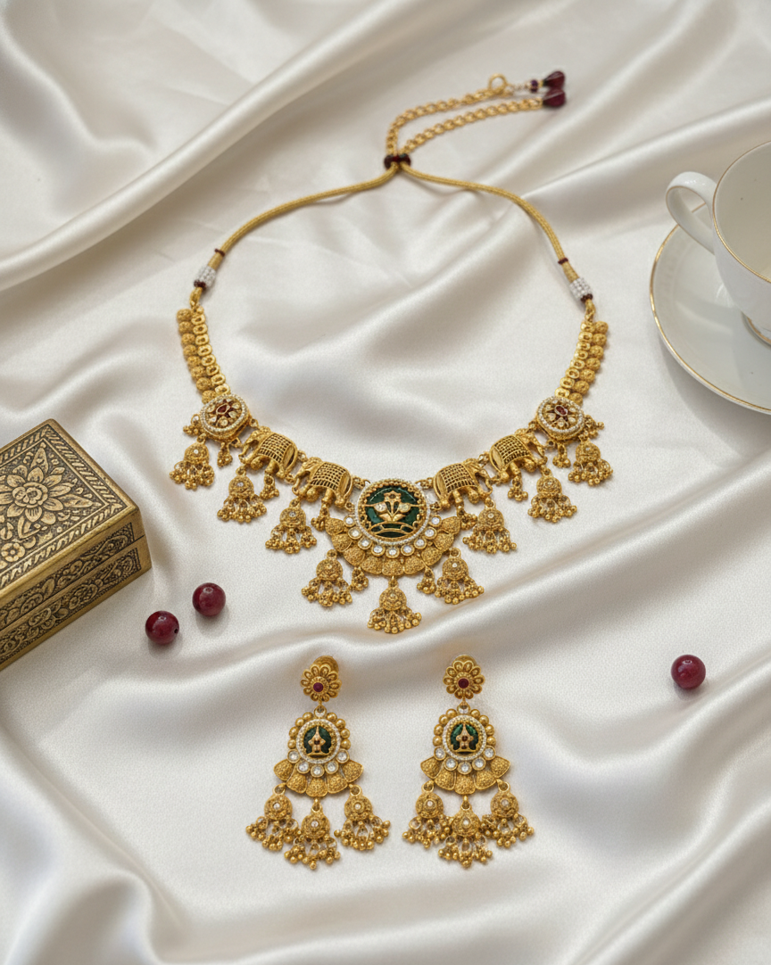 Multicolor Nabhita Necklace Set
