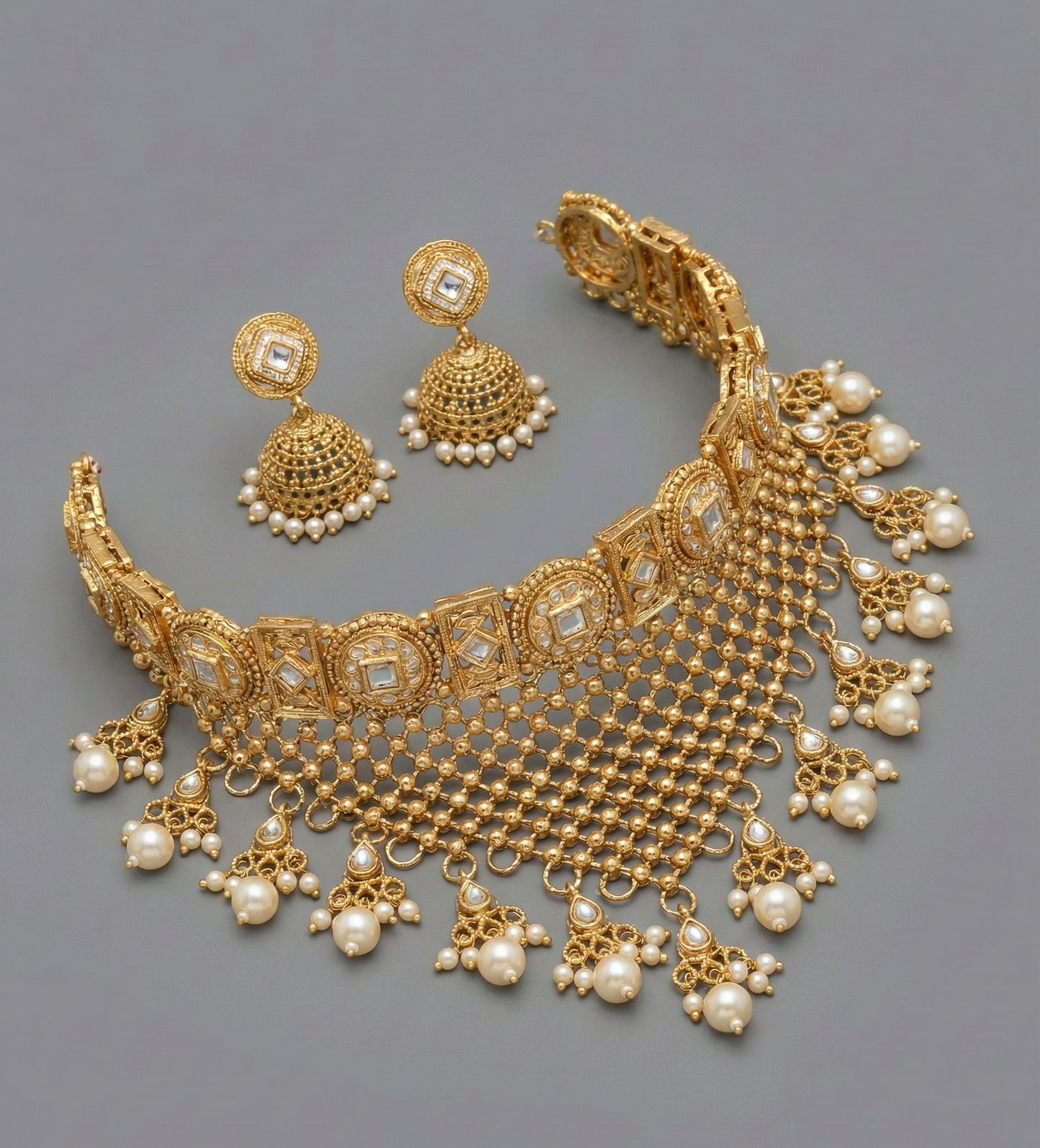 Golden Aahana Rajwadi Choker Set