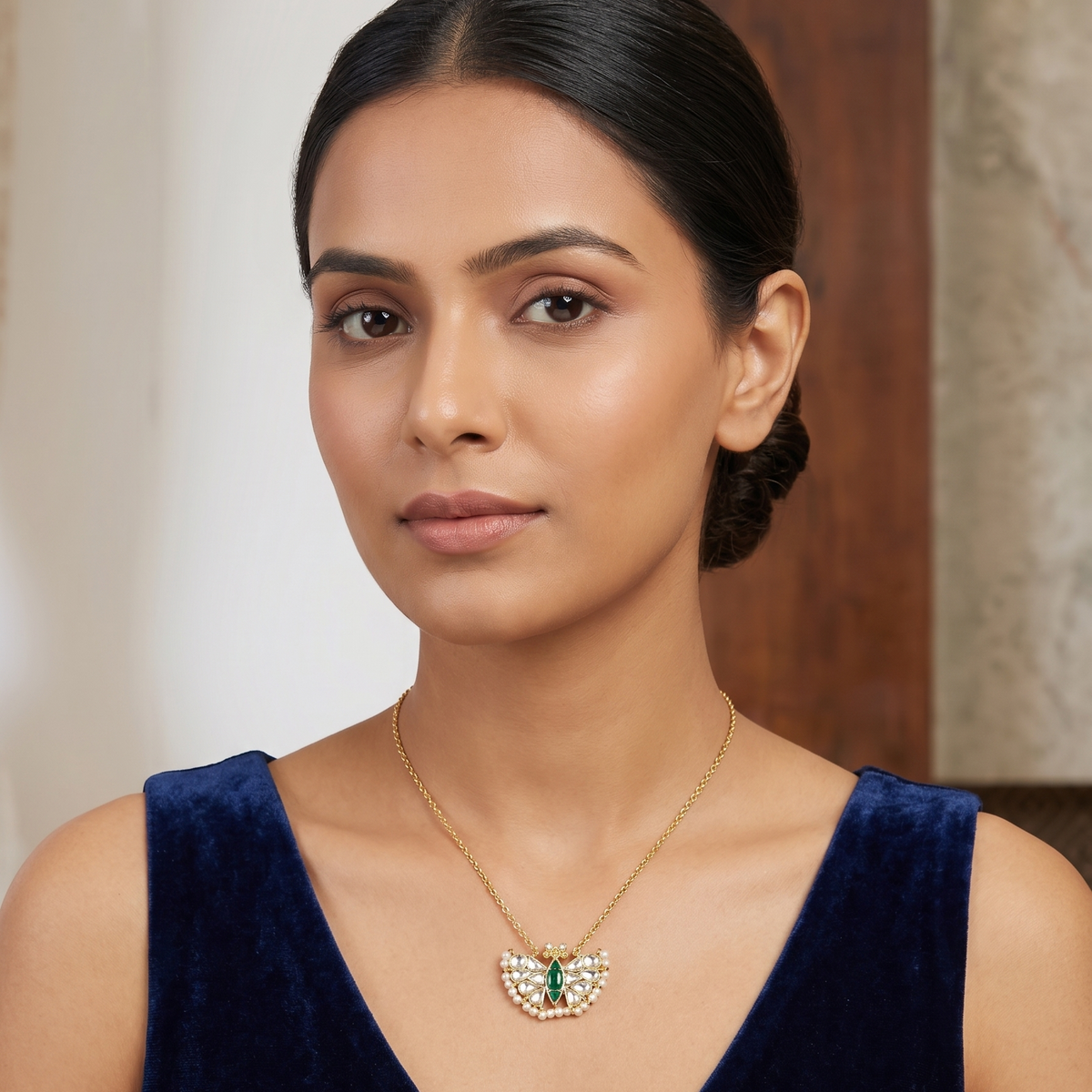 Ivory Pranita Pachi Kundan Pendant