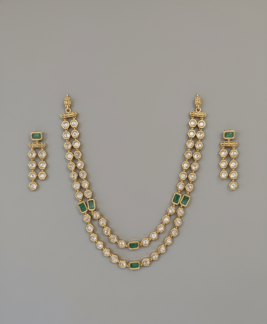 Gold Sitara Moissanite Polki Set