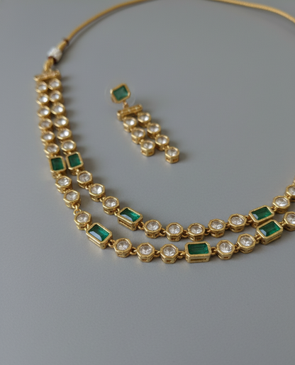 Gold Sitara Moissanite Polki Set