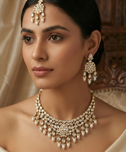 Ivory Darika Kundan Necklace Set