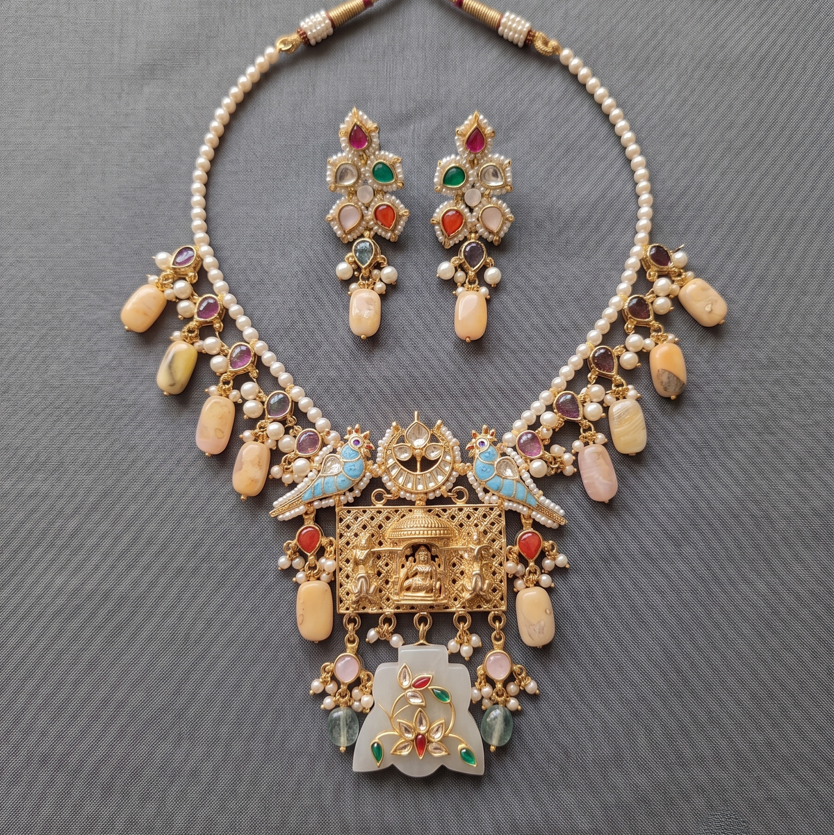 Multicolor Mohini Pachi Kundan Set