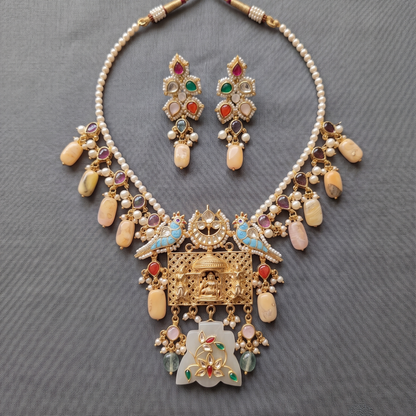 Multicolor Mohini Pachi Kundan Set