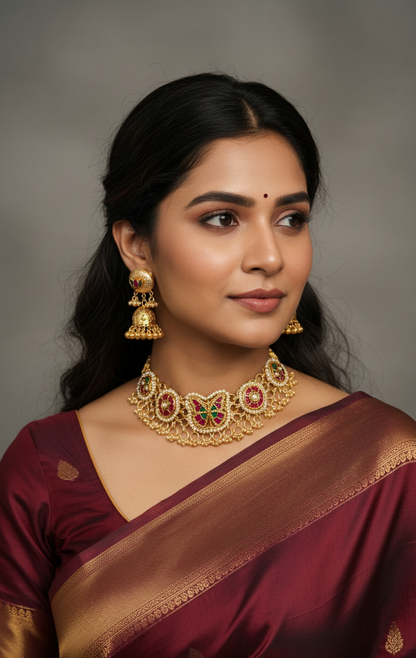 Gold Ridhima Rajwadi Choker Set