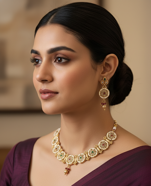 Multicolor Neeta Rajwadi Antique Set