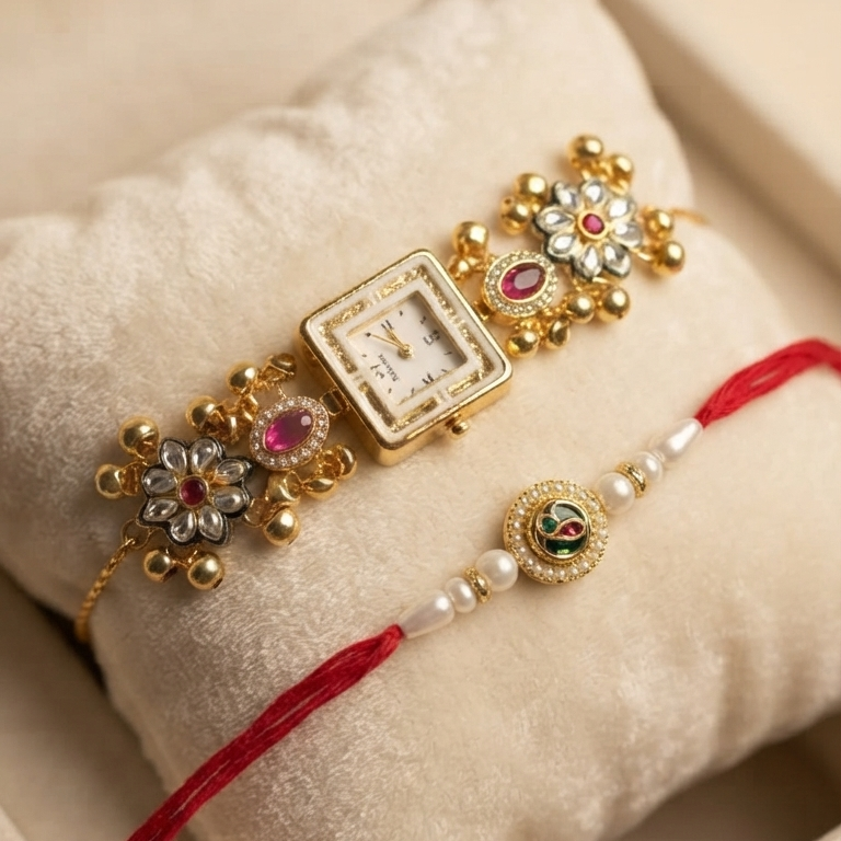 Multicolor Zarina Bhai Bhabhi Watch Rakhi Combo
