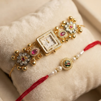 Multicolor Zarina Bhai Bhabhi Watch Rakhi Combo
