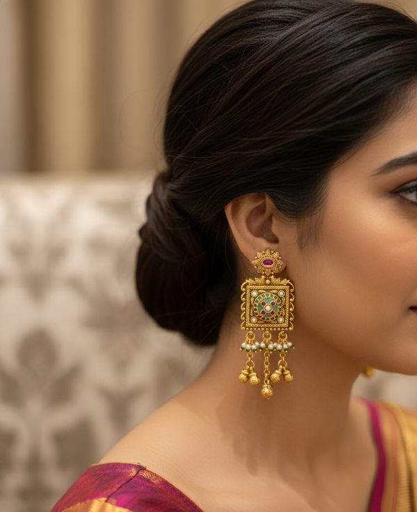 Multicolor Manju Heritage Earrings