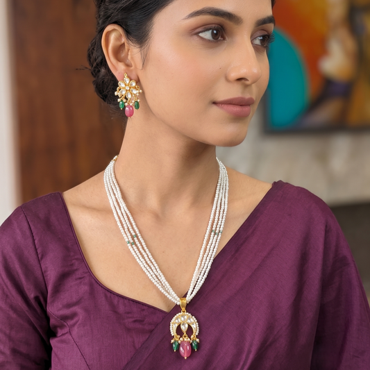 Multicolor Kalyani Pachi Kundan Set