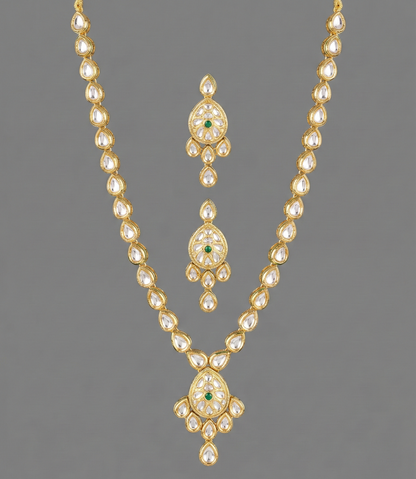 Ivory Green Kashvi Kundan Necklace Set