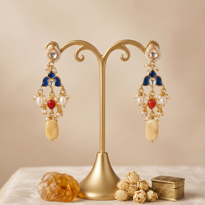 Multicolor Chandralekha Pachi Kundan Earrings