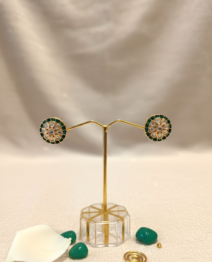 Emerald Kundan Aavya Studs