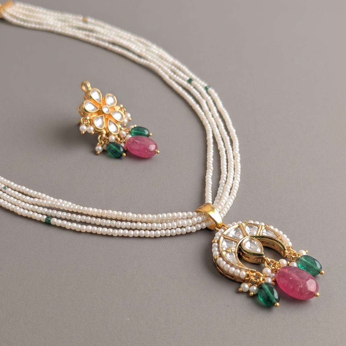 Multicolor Kalyani Pachi Kundan Set