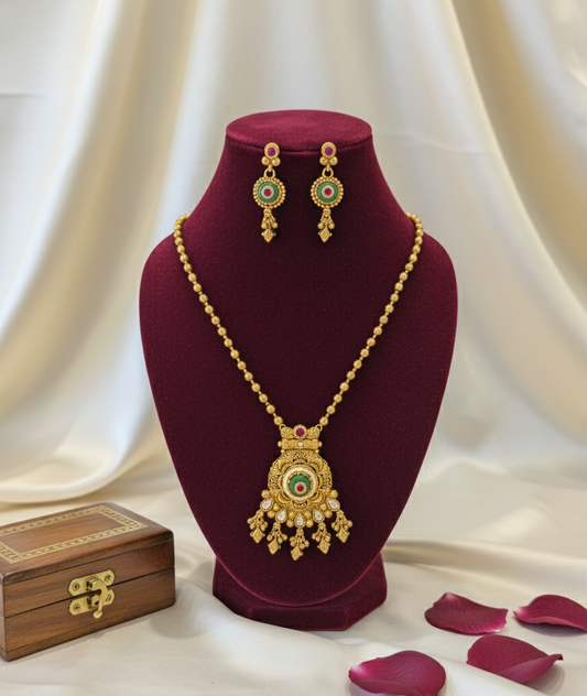 Multicolor Vrishti Heritage Pendant Set