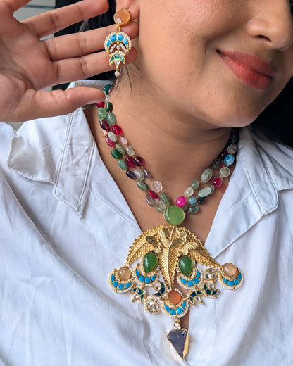 Multicolor Iravati Pachi Kundan Set